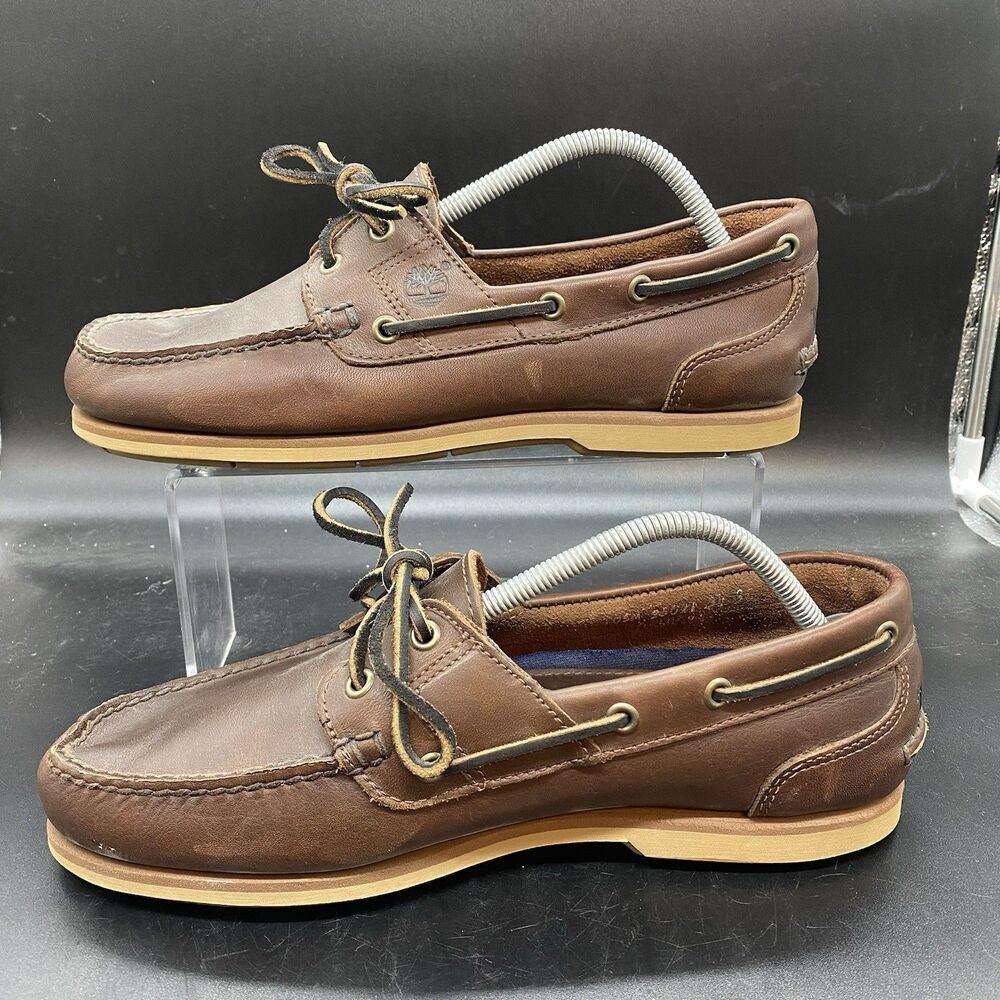 Vintage Timberland 2-eye Boat Shoes Loafers Mens Sz 10.5 M Brown Leather 28021 - Picture 2 of 8